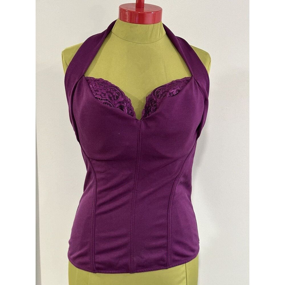 Vintage Victoria’s Secret IPEX Purple Lace Corset Style Halter Top 38D